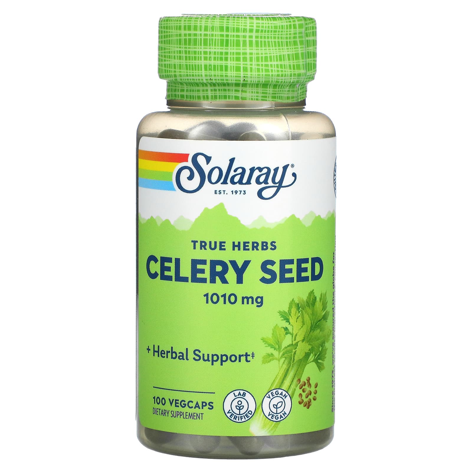 Solaray, Celery Seed 1010 mg, 100 VegCaps UPC 076280011548 | HiLife Vitamins